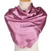 Halsdukar Lyxmärke Sidenscarf Dam Satin Enfärgad Hijab Halsduk Muslim Pareo Bandana Kvinnlig Sjal Wrap Pannband Foulard 90*90cm J230703