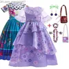 Robes de fille Robes de fille Enfants cosplay Lunettes Boucles d'oreilles Costume pour filles Broderie Fleur Robe de bal Fille Princesse Robes pour Costumes de fête Vêtements Z230704