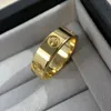 Wide Love Ring 5.5mm v Gold Plated 18k Never Fade Luxury Official Reproductions with Box Couple Rings Highest Counter Quality