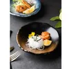 Dinnerware Sets 7 Inch Ceramic Shallow Dishes Porcelain Japanese Style Dinner Pasta Serving Appetizer Sushi