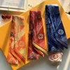 Scarves Women's Silk Fashion Letter Printed Neckerchief Hair Tie Band Handbag Handle Ribbon Scarf J230703