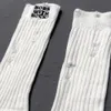 Real Pics Noir Blanc Hommes Femmes Chaussettes Nice Cotton 2023ss Fashion Sockings