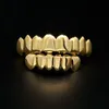 Griglie da uomo in oro Grillz set di denti gioielli hip-hop di alta qualità otto 8 denti superiori sei 6 griglie inferiori