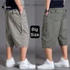 Herenshorts Herenshorts Oversized dikke katoenen shorts Heren Cargo Short Casual Grote maten Cropped broek Sport Tactische baggy broek Losse 5XL 6XL Zomer Z230703