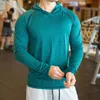 Koszule na zewnątrz jesień siłowni męskie T -koszula swobodny długi rękaw szczupły topy tee elastyczne tshirt sportowy fitness