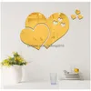 Stickers Muraux Acrylique Miroir 3D Creative Coeur Forme Diy Chambre Décoratif Decal Miroirs Drop Delivery Maison Jardin Dhr5V