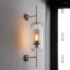 Wall Lamp Iindustrial Gold Metal Art Glass Light Design Bedside Living Room Home Decoration Aisel Bedroom Decor