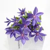 10шт -симуляция 3head Clematis Lotus Artifice Silk Flower для свадебного декора Стол Стол Цветочный Аранжировка Сад Дом Флорид