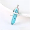 Charms Synthétique Turquoise Pierre Hexagonal Prisme Forme Pendentif Artisanat Pour Bricolage Boucles D'oreilles Collier Fabrication De Bijoux Acc Drop Delivery Find Dhqo9