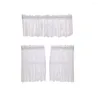 Curtain Cafe Panel Set Linen Drapes Decorative Shade Blackout Curtains White Shower Valance Window Privacy Film