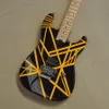 Custom Black Yellow Stripe Electric Guitar with Tremolo Bridge Maple Fingerboard Can be customized