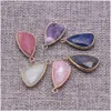 Charms Naturstein Chakra Rosenquarz Heilung Reiki Amethyst Kristall Anhänger Finden für DIY Männer Halsketten Schmuck 14x26mm Drop De Dh5V9