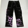 Kobiety S Jeans Y2K Cargo Pant 2023 Ins Fashion Harajuku Trend Modelki Drukowane Casual Streetwear Hip Hop Black 230701