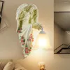 Wall Lamp European Goddess Angel Resin Lamps Living Room Background Bedside Bedroom American Aisle Bathroom Decorated Sconces Lights