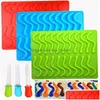 Bakvormen 20 Hole Gummy Snake Worms Mould Sile Chocolate Sugar Candy Jelly Mallen Ice Tube Tray Cake Tools Drop Delivery Home Gard Dh3Ac