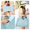 Borse per la spesa Crochet boho chic Borsa da spiaggia con frange estive Borsa Macrame Tote Borsa da mercato blu beige Stile vintage 230701