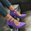 Sapatos sociais femininos bombas moda feminina salto alto couro macio mulher bico fino antiderrapante marca plus size