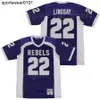 American College Football Wear Heren High School South Rebels Football 22 Phillip Lindsay Jersey All Stitched Sport Ademend Puur katoen Team Paars Uit Wit Colo