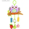 Newborn Baby Plush Handbells Stroller Rattles Toy Mobile Cartoon Animal Infant Crib Hanging Rattle Educational Toys Gifts L230518