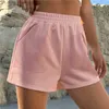 Damshorts Damshorts Dam med ficka Sommar Enfärgad byxor med hög midja Casual Lös Sport Elastisk Tjej Cykling Z230704