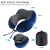 枕USHAPE TRAVEL PILLOW PURE MEMORY FOAM NECK PILLOW for Airplane Office NAP Cervical Flight Sleeping Head Neck Support