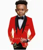 Suits Formal Yellow Boys Tuxedo Suit Shawl Lapel Vintage 3 Pieces Slim Fit Jacket Vest Pants Suit Set Child Party Suits For WeddingHKD230704