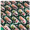 2023 Zomer Groene Cartoon Print Jurk Korte Mouw Ronde Hals Knielange Casual Jurken W3L043812