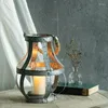 Bougeoirs Loft Retro Hurrican Glass Zinc Hand Craft Lantern