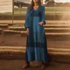 Günlük elbiseler bohem uzun gömlek elbise kadın kol vintage 2023 bahar sonbahar düzensiz etek gevşek ekose maxi