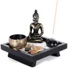 Candle Holders Tea Light Candlestick Buddha Incense Burner Holder Home Romantic Decoration Sandbox Wood Tray Tabletop For Gift