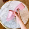 with Box 2021 Women Rubber Slide Sandal Chunky Heel Slippers Fashion Multicolor Slipper Pink Blue Black White Red Green Yellow Size35-41 PZ