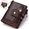 Подлинный кожаный мужчина кошелька RFID Luxury Desig Bifold Короткие кошельки мужчина Hasp Vintage Swork Moin Mut