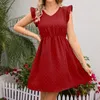 Casual Jurken Zomer Vrouwen Jurk Off Shoulder V Nech Pin Up Mini Effen Groen Blauw Roze Elegante Vakantie Strand SR422