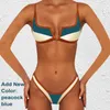 Retro Bikini Thong Brazilian Sexy Swimwear Women Patchwork Vintage Swimsuit Hot Summer Micro V-bar Green Bathing Suit Biquini XS L230619