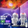 Lampor Astronaut Galaxy Projektor Led Star Uppladdningsbar Lampa Usb Mån Nattljus Sovrum Väggrum Dekor Hem Födelsedagspresenter Pojke HKD230704