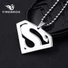 Firebros 2024 "Silver Color High Polish Steel Stainless Super Hero Man Many Movie Anime Necklace Men Jewelry Jewelry Boy Gift L230704