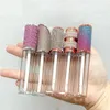 Tubos transparentes vazios para brilho labial plástico protetor labial tubo de batom mini amostra recipiente cosmético com tampa prateada F3803 Wptqm