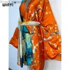 Roupa de banho feminina Roupa de banho feminina WINYI Summer Beach Wear Capa de banho kaftan sweet lady boho Cardigan ponto Self Belted sexy Holiday manga longa Kimono Z230704