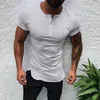 Heren T-shirts Zomer Mannen Effen Kleur Ontwerp T-shirt Casual Klassieke Kleding Mode Korte Mouw Knop Tops Tee Eenvoudige Stijl Shirt.