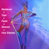 Vêtements de scène Laser argent Gogo danse Costume femmes discothèque Rave tenue Sexy pôle Performance vêtements fête spectacle ensemble BL5123