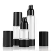 15ml 30ml 50MLClassic Black Vacuum Airless Pump Bottle Cosmetic Essence Oil Lotion embalagem Recarregável Frasco F2017486 Qqbpa