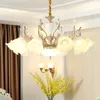 Lampy wiszące Nowoczesna europejska fantazyjna lampa LED ze stopu Droplight Restauracja Lekka Moda Elegancki szklany abażur El Hall