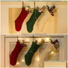 Décorations De Noël Tricoté Bas Durable Cheminée Bas De Noël Suspendus Bonbons Chaussettes Fête Maison Jardin Décoration Drop Delive Dhb1Q