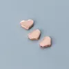Loose Gemstones 925 Sterling Silver Wire Drawing Craft Heart Spacer Beads 8mm Rose Gold Charm S925 DIY Jewelry Making Supplier