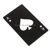 Ouvre-cartes de poker ouvreur noir sier sier en acier inoxydable bière casino bouteille de cuisine Bar cadeaux outils gouttes