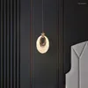 Pendant Lamps Nordic LED Ring Acrylic Lights Modern Bedroom Bedside Restaurant Bar Hanging Lamp Kitchen Light Fixtures Home Art Decor