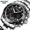 Coats Boyzhe Men Automatic Mechanical Watches Multifunction Calendar Week Month Diaplay Luminous Hands Waterproof Sport Watch for Men