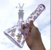 Roze Daisy Glas Water Bongs Heady Dab Rigs Waterpijpen Downstem Perc beker Basisolie Bong Rook Pijp Met 14mm Kom 25cm hoog