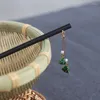 Pinces à cheveux Style chinois gland en bois noir feuille de bambou épingle à cheveux bijoux bâtons pour femmes Han Fu accessoires mignons cadeau de mariage