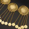 Navel Bell Button Rings Oman Kurdistan Women Body Chain Coin Tassel Waist Chain Middle East Bridal Jewelry Turkey Coin Gold Plated Belt 230703